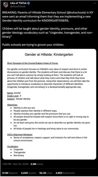 Navigation to Story: Hastings School District Receives Backlash for Hillside Gender Curriculum